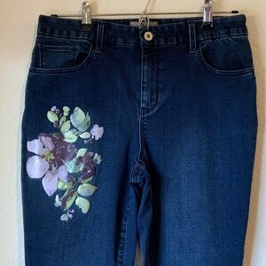 Chico’s Ankle Floral Jeans